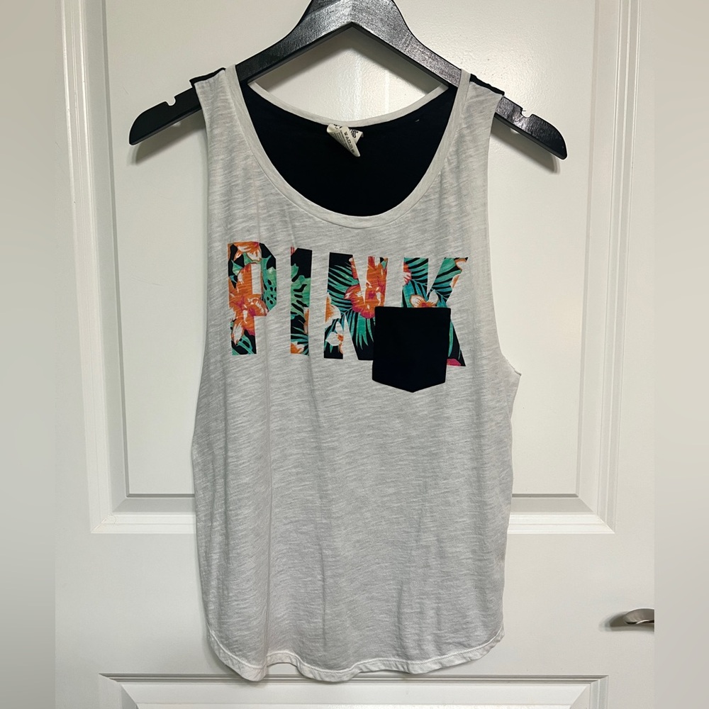 Victoria's Secret PINK muscle tank top with a cute floral design size XS